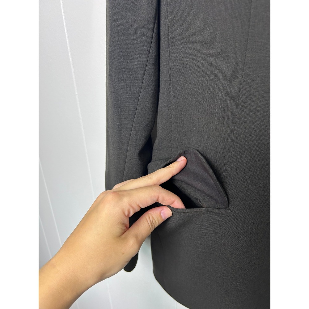 Theory Women's Blazer Sz S Wool Blend Jacket Career Business gray two button - Picture 8 of 10